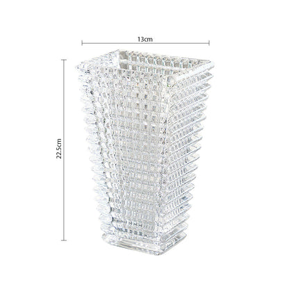 SOGA 22.5cm Handcrafted Clear Glass Vase, Classic Design for Home Decor • LUZ-GVase225Clear