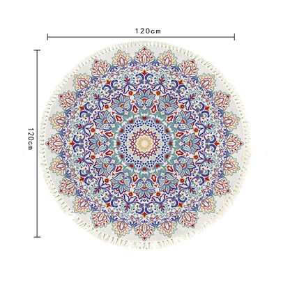 SOGA 120cm Mandala Area Rug for Living Room Lounge, Bedroom, Anti-slip Doormat, Home Decor • LUZ-CarpetXLS14Lge