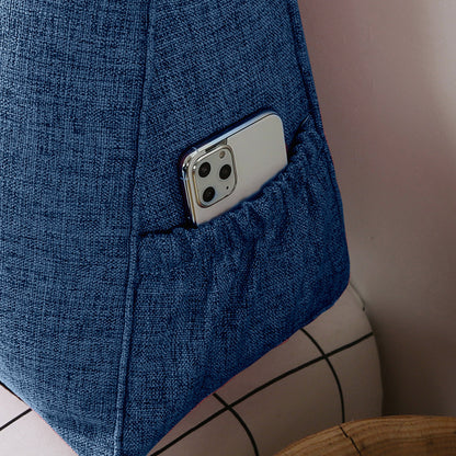 SOGA 2X 100cm Blue Triangular Wedge Bed Pillow Headboard Backrest Bedside Tatami Cushion Home Decor • LUZ-Pillow4111X2