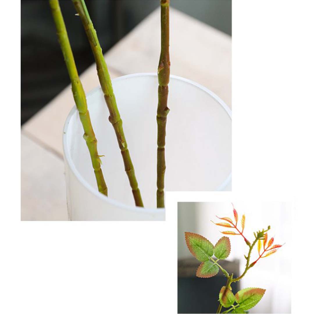 SOGA 12pcs Artificial Silk Flower Fake Rose Bouquet Table Decor White • LUZ-AFlower3H12White