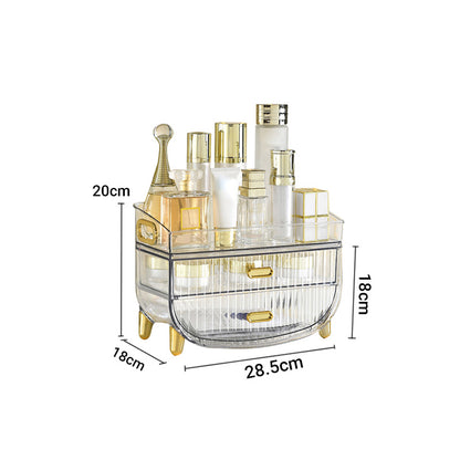 SOGA 2X 3 Tier Transparent Multifunctional Countertop Cosmetic Storage Makeup Skincare Holder Jewelry Cabinet Bathroom Desk Drawer Vanity Organiser • LUZ-BathC123X2