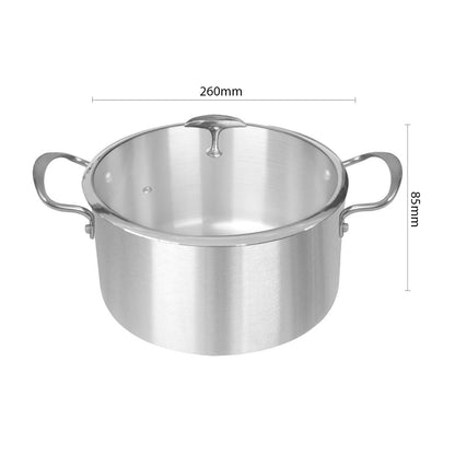 SOGA 2X Stainless Steel  26cm Casserole With Lid Induction Cookware LUZ-CasseroleSS422526CMX2