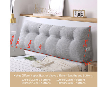 SOGA 4X 120cm Silver Triangular Wedge Bed Pillow Headboard Backrest Bedside Tatami Cushion Home Decor • LUZ-PillowFab120SilverX4