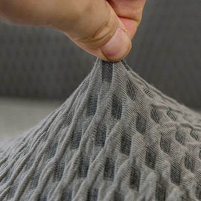 SOGA 4-Seater Grey Sofa Cover with Ruffled Skirt Couch Protector High Stretch Lounge Slipcover Home Decor • LUZ-SofaCov8