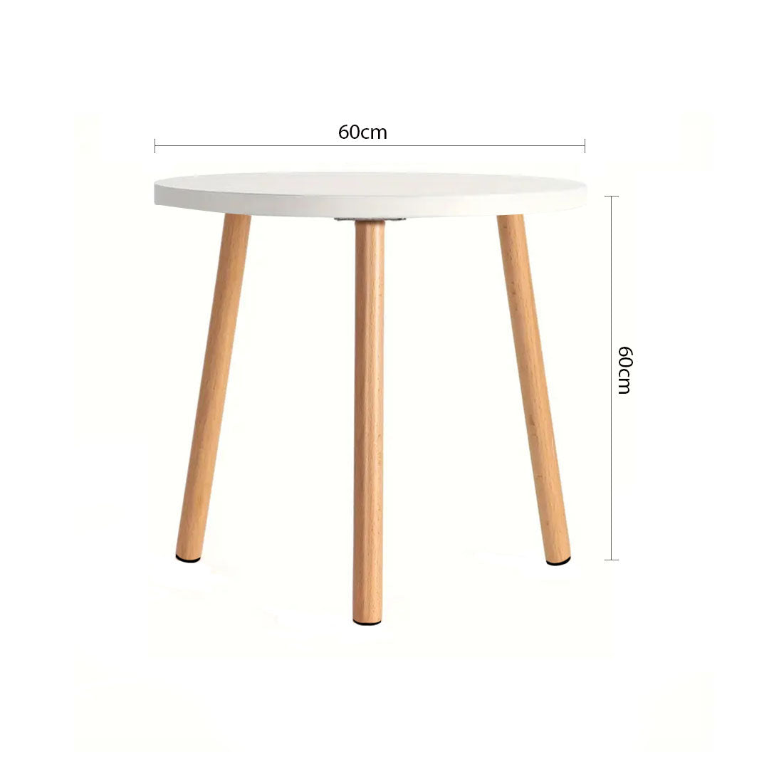 SOGA 60x60cm White Small Side Coffee Table Living Room Balcony Home Décor Style • LUZ-TableTea20