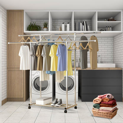 SOGA 200cm Stainless Steel Floor-Standing Clothes Rack - Durable and Space-Saving Laundry Organizer • LUZ-BSXG2529