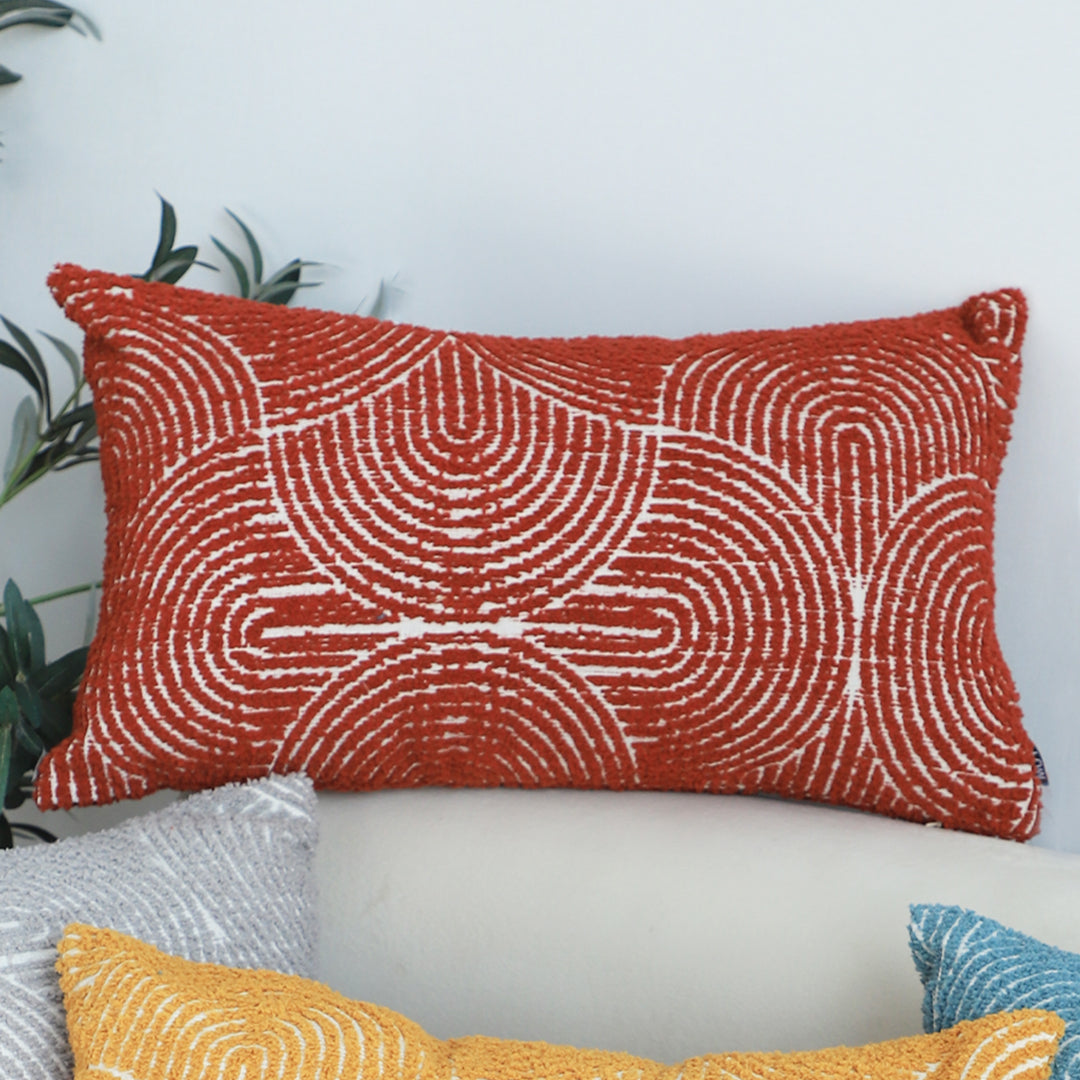SOGA 35cm Throw Pillow Burgundy Cinnabar Perfect Burnt Indoor and Outdoor Corded for Home Decor • LUZ-FrenchCushion315