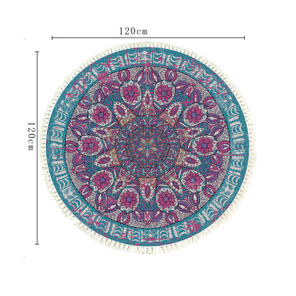 SOGA 2X 120cm Mandala Area Rug for Living Room Lounge, Bedroom, Anti-slip Doormat, Home Decor • LUZ-CarpetYH02LgeX2