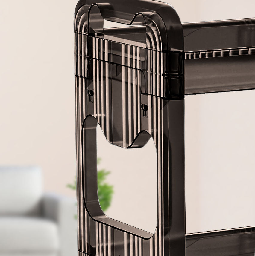 SOGA 38x24cm Black 3 Tier Bookshelf & Cosmetic Storage Organizer Trolley Rack • LUZ-BookSheDark8