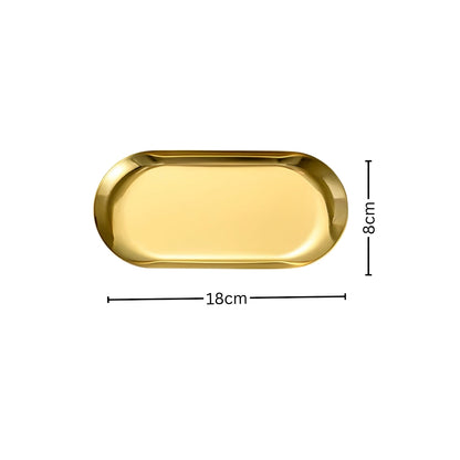 SOGA Gold Nordic Oval Plate Set Small, Medium and Large for 3 Pieces Kitchen • LUZ-VICPlate49