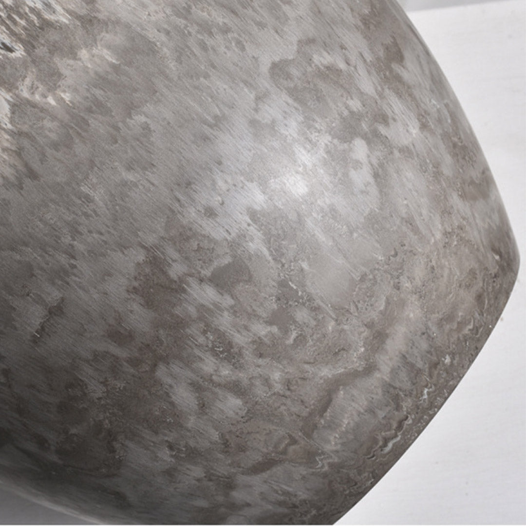 SOGA 2X 32cm Rock Grey Round Resin Plant Flower Pot in Cement Pattern Planter Cachepot for Indoor Home Office • LUZ-FPotA3704X2