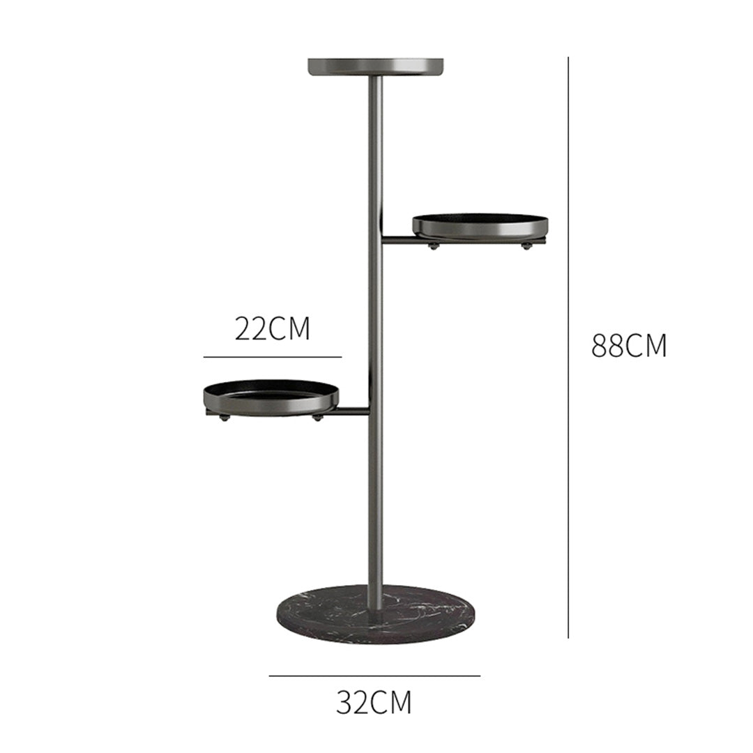 SOGA 2X 3 Tier Black Round Plant Stand Flowerpot Tray Display Living Room Balcony Metal Decorative Shelf • LUZ-FPotH102X2