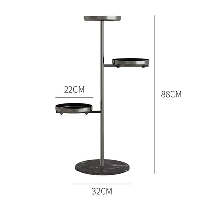 SOGA 2X 3 Tier Black Round Plant Stand Flowerpot Tray Display Living Room Balcony Metal Decorative Shelf • LUZ-FPotH102X2