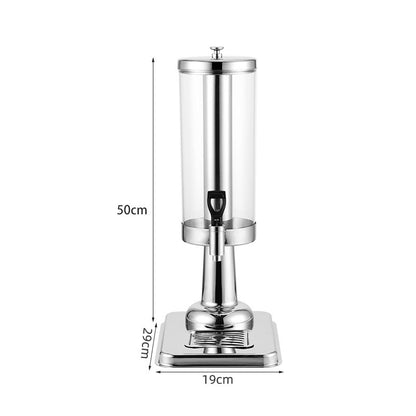 SOGA Single 3L Silver Stainless Steel Beverage Dispenser Ice Cylinder Clear Juicer Hot Cold Water Jug • LUZ-VICDispenser5712