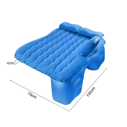 SOGA 2X Blue Ripple Inflatable Car Mattress Portable Camping Air Bed Travel Sleeping Kit Essentials • LUZ-CarMat008X2