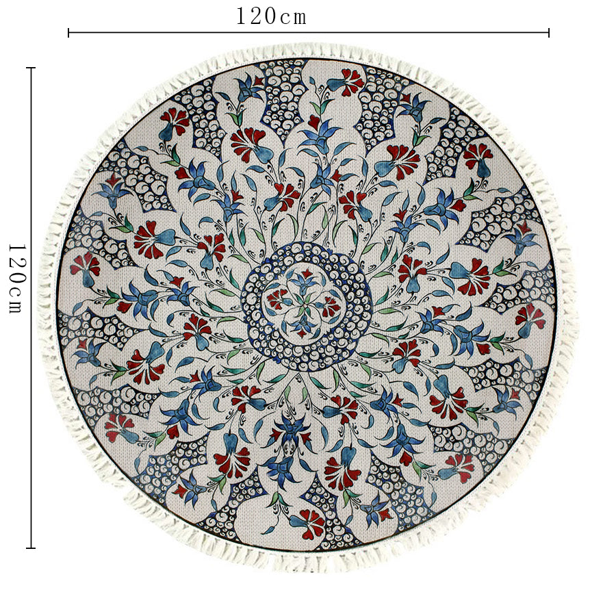 SOGA 120cm Mandala Area Rug for Living Room Lounge, Bedroom, Anti-slip Doormat, Home Decor • LUZ-CarpetXLS11Lge