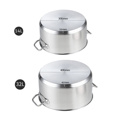 SOGA Stock Pot 14L 32L Top Grade Thick Stainless Steel Stockpot 18/10 • LUZ-SOGAStockPot14L32LA