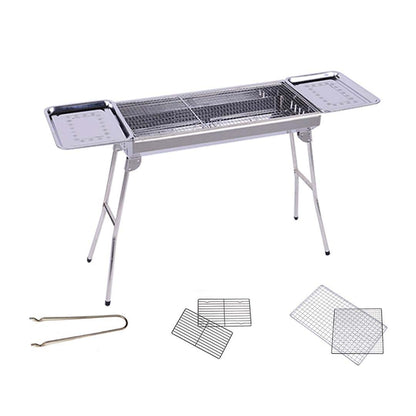 SOGA Skewers Grill with Side Tray Portable Stainless Steel Charcoal BBQ Outdoor 6-8 Persons • LUZ-SkewerCharcoalGrillwithPlate