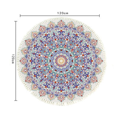SOGA 120cm Mandala Round Area Thick Anti-slip Doormat, Home Decor • LUZ-CarpetXLS14