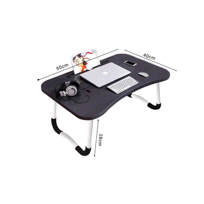 SOGA 2X Black Portable Bed Table Adjustable Foldable Bed Sofa Study Table Laptop Mini Desk with Notebook Stand Card Slot Holder Home Decor • LUZ-BedTableG41X2