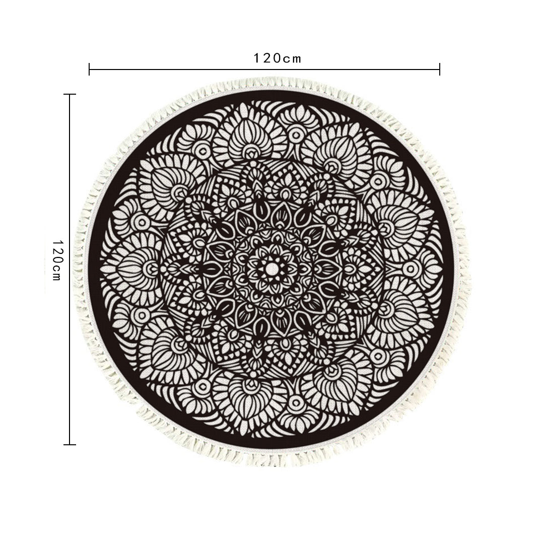 SOGA 2X 120cm Mandala Modern Ethnic Tassel Print Anti-slip Doormat, Home Decor • LUZ-CarpetXLS48X2