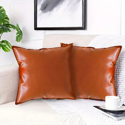 SOGA 45cm Light Luxury Urban Simulated Leather Wide Edge Throw Pillow • LUZ-FrenchCushion237