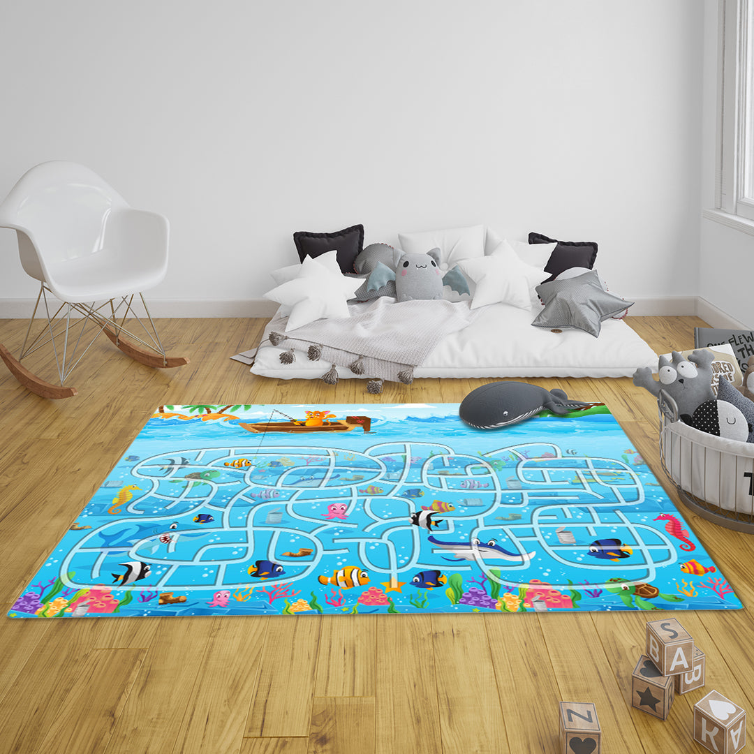 SOGA 120cm Kids Rug Street Map Play Mat, Educational Baby Theme Park Area Rugs • LUZ-KidCarpet604