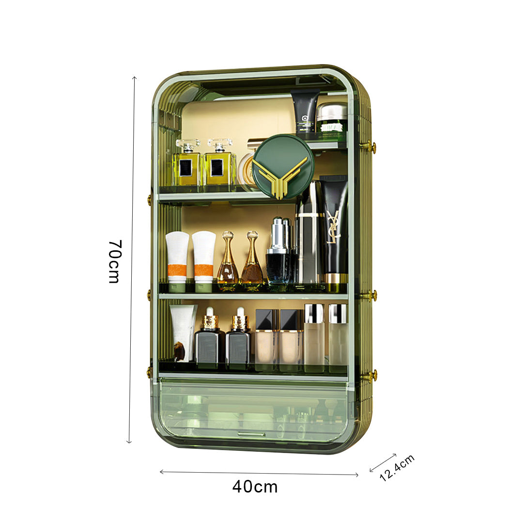 SOGA 2X Green Multi Tier Cosmetic Storage Rack Bathroom Vanity Tray Display Stand Organiser • LUZ-BathC130X2