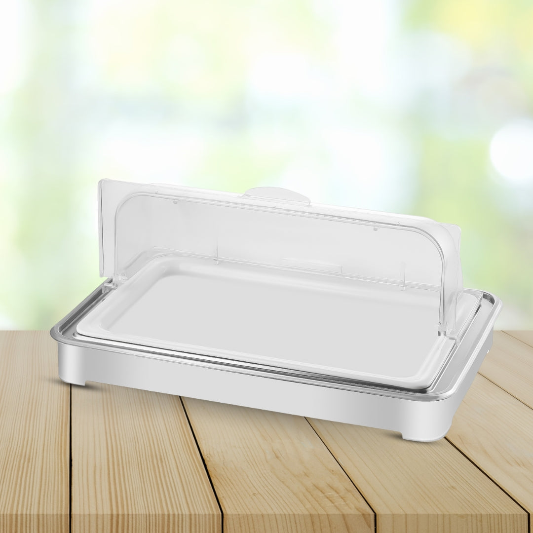 SOGA 59x38.5cm Silver Color Ceramic Serving Bowl Chafing Dish for Kitchen Essential • LUZ-ChafingDish6V11