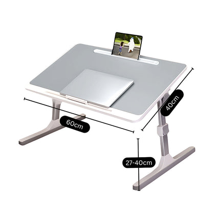 SOGA 60X40cm Grey Small Laptop Bed Portable Foldable Study Table Adjustable • LUZ-BedTableA11