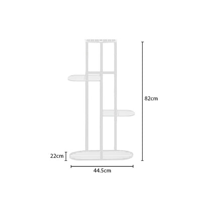 SOGA 2X 4 Tier 5 Pots White Metal Plant Rack Flowerpot Storage Display Stand Holder Home Garden Decor • LUZ-FPotH40X2