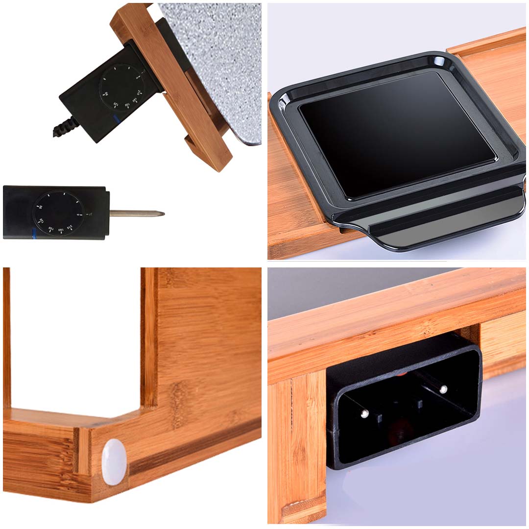 SOGA 2X Electric Ceramic BBQ Grill Non-stick Surface Hot Plate for Indoor & Outdoor Stone • LUZ-ElectricGrillPlateCeramicStoneX2