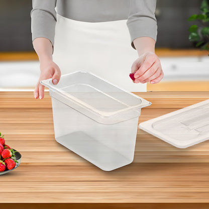 SOGA 200mm Clear Gastronorm GN Pan 1/3 Food Tray Storage with Lid • LUZ-VICPans1424wLidX1