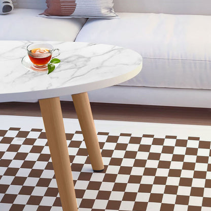 SOGA 80x40cm White Stone Pattern Living Room Nordic  Coffee Table Modern Style • LUZ-TableTea12