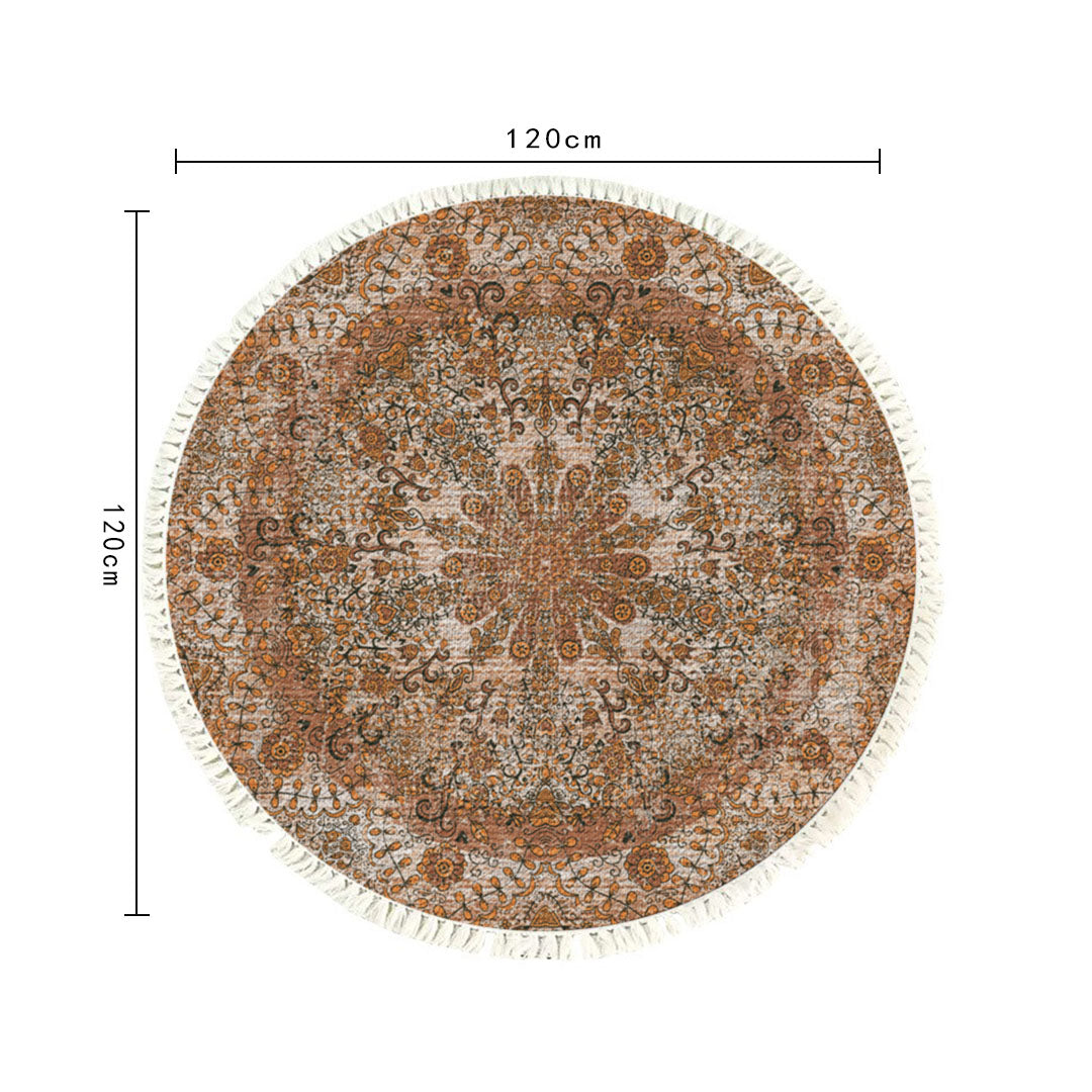 SOGA 2X 120cm Mandala Pattern Circle Area Rugs for Living Room Lounge, Anti-slip Doormat, Home Decor • LUZ-CarpetYH24X2