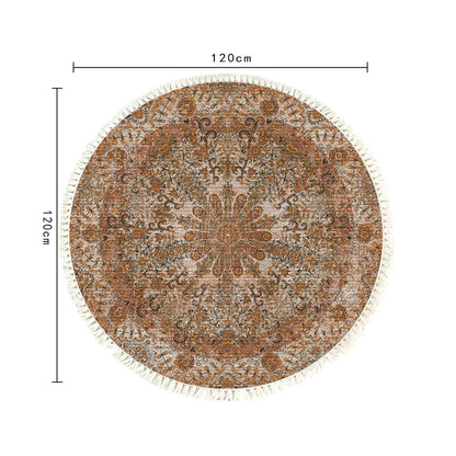SOGA 2X 120cm Mandala Pattern Circle Area Rugs for Living Room Lounge, Anti-slip Doormat, Home Decor • LUZ-CarpetYH24X2
