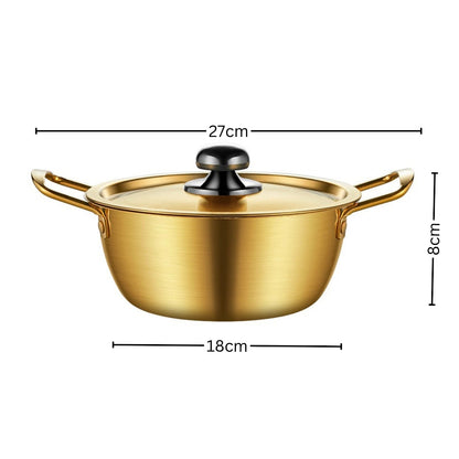 SOGA 18cm Ramen Pot in Vibrant Yellow Crafted from Durable with Lid Kitchen Essential • LUZ-VICSoupPot08