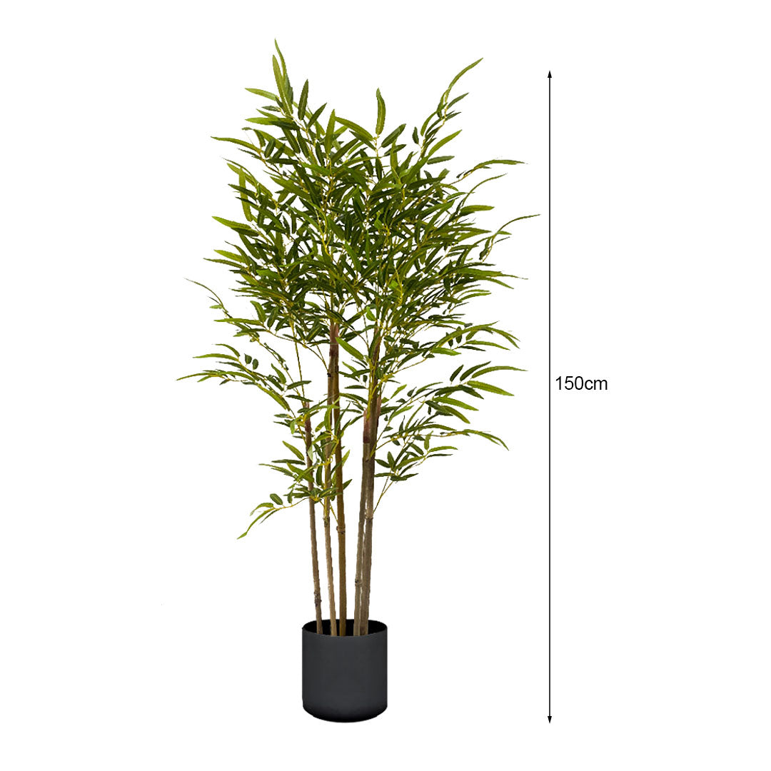 SOGA 2X 150cm Lucky Bamboo Tree Bambusa Vulgaris Artificial Plant w/ 7 Branches Home Accent Decor • LUZ-APlantFHZ150X2