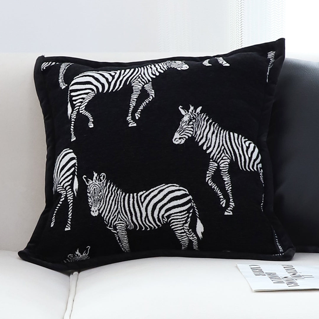 SOGA 2X 50cm Throw Pillow  Black Light Luxury Zebra Square Pillow for Home Decor • LUZ-FrenchCushion343X2