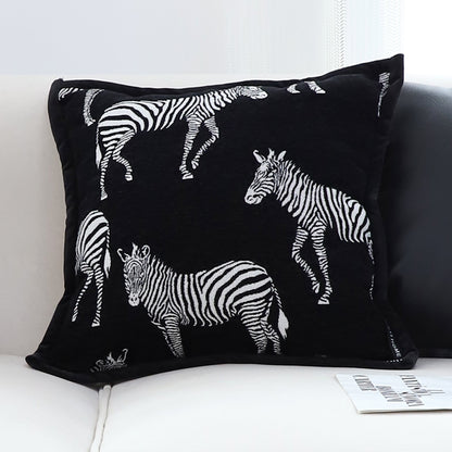 SOGA 2X 50cm Throw Pillow  Black Light Luxury Zebra Square Pillow for Home Decor • LUZ-FrenchCushion343X2