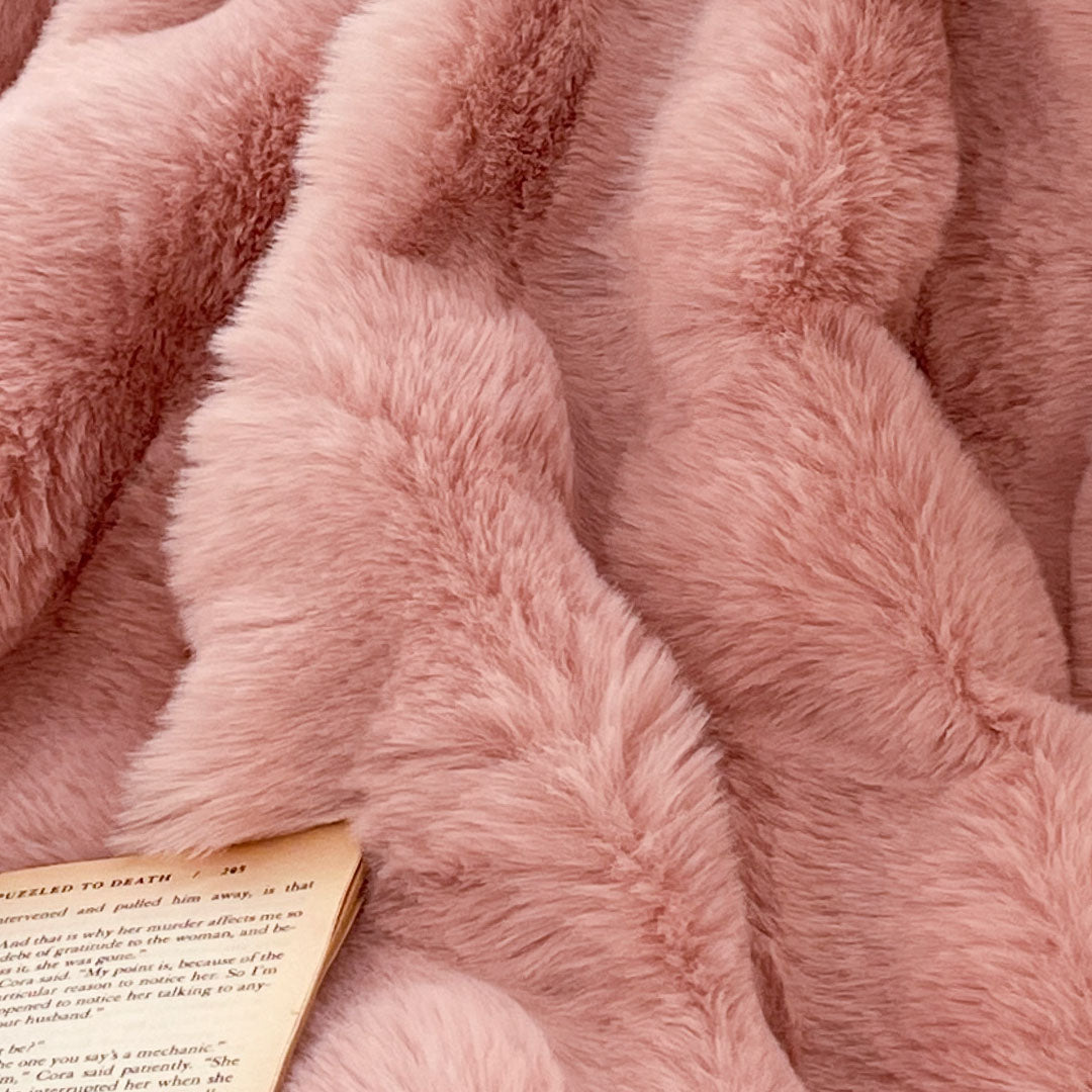 SOGA 2X 200cm Pink Fur Fuzzy Super Soft and Cozy Fluffy Throw Blanket • LUZ-BlanketFur338X2