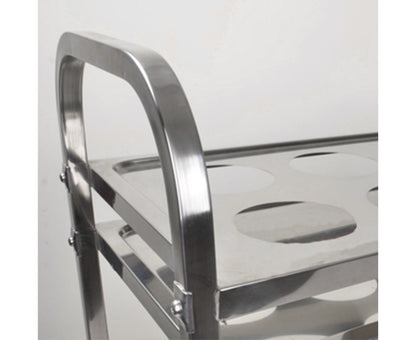 SOGA 2 Tier Stainless Steel 8 Compartment Kitchen Seasoning Car Service Trolley Condiment Holder Cart Spice Bowl • LUZ-FoodCart1209