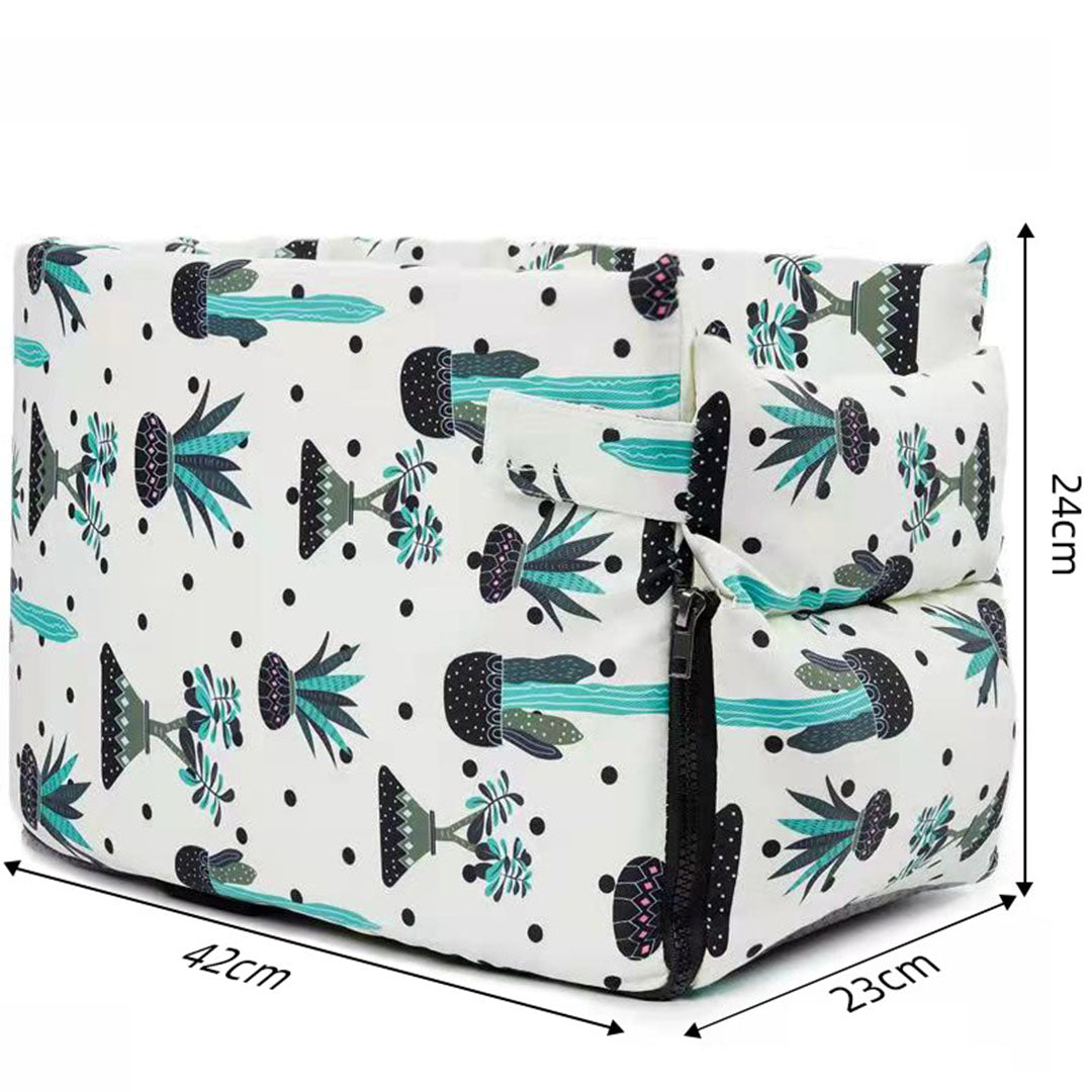 SOGA Car Central Control Nest Pet Safety Travel Bed Dog Kennel Portable Washable Pet Bag White • LUZ-CarPetBag029