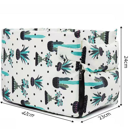SOGA Car Central Control Nest Pet Safety Travel Bed Dog Kennel Portable Washable Pet Bag White • LUZ-CarPetBag029