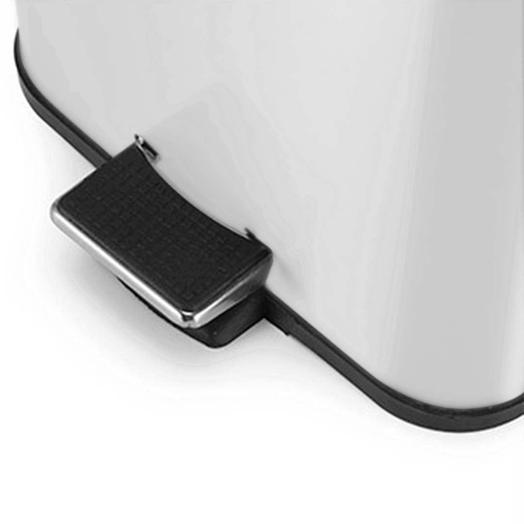 SOGA Foot Pedal Stainless Steel Rubbish Recycling Garbage Waste Trash Bin Square 6L White • LUZ-RubbishBinSquare6LWhite
