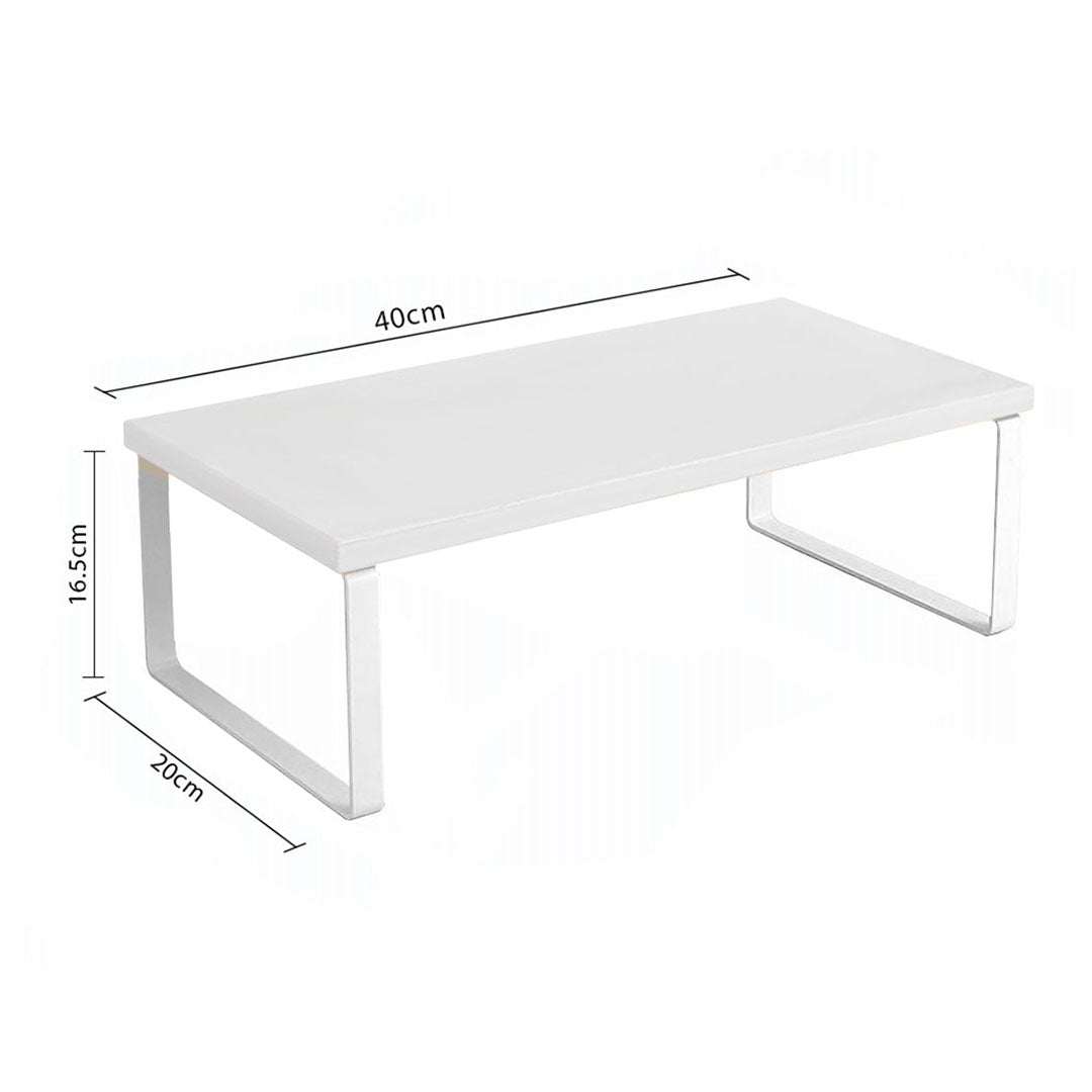 SOGA 2X 40cm White Computer Monitor Elevated Stand Desktop Support Station Rack • LUZ-Level002X2