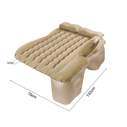 SOGA 2X Beige Ripple Inflatable Car Mattress Portable Camping Air Bed Travel Sleeping Kit Essentials LUZ-CarMat007X2