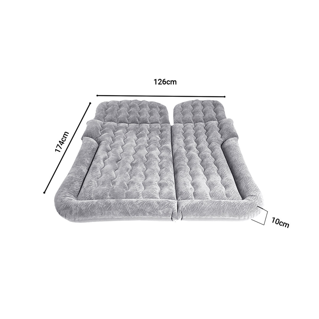 SOGA Grey Inflatable Car Boot Mattress Portable Camping Air Bed Travel Sleeping Essentials • LUZ-CarMat014