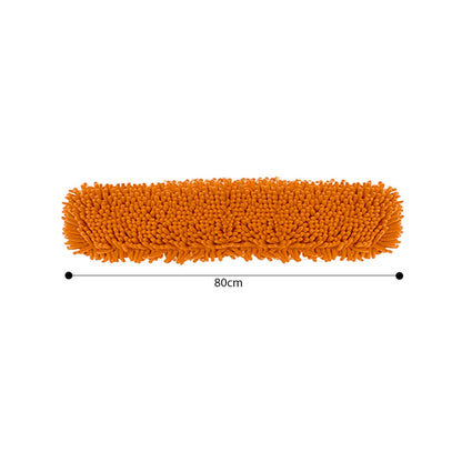SOGA 3X 80x12 Orange Microfiber Flat Mop Floor Cleaning Pads Rotating Dust Remover • LUZ-MopHead80cmX3