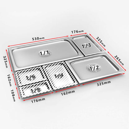 SOGA Gastronorm GN Pan Lid Full Size 1/3 Stainless Steel Tray Top Cover • LUZ-GP5503-JLID3F-X1